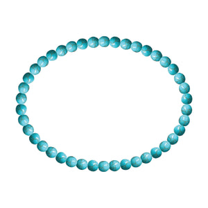 4MM Round Blue Turquoise Magnesite Stretch Anklet 9in