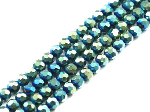 Thunder Polish Glass Crystal Green Faceted Rounds 4Mm