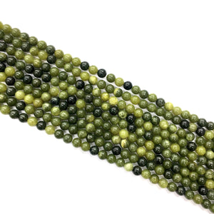 Canadian Green Jade Round Beads 6mm