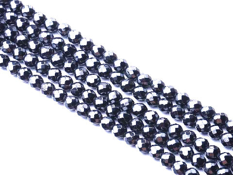 Hematite Faceted Rounds 2Mm
