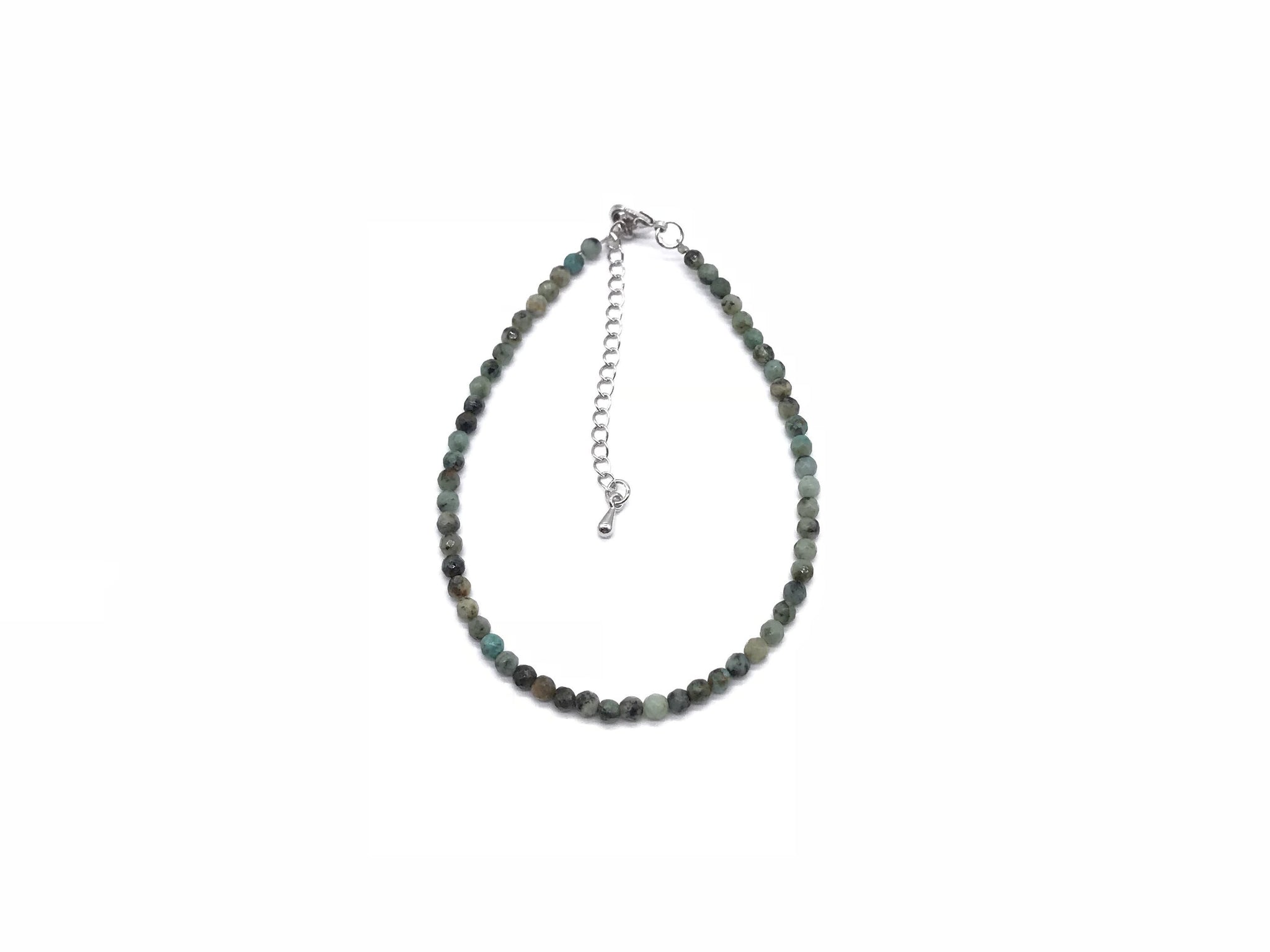 African Turquoise Super Precision Cut Rounds 3mm Bracelet