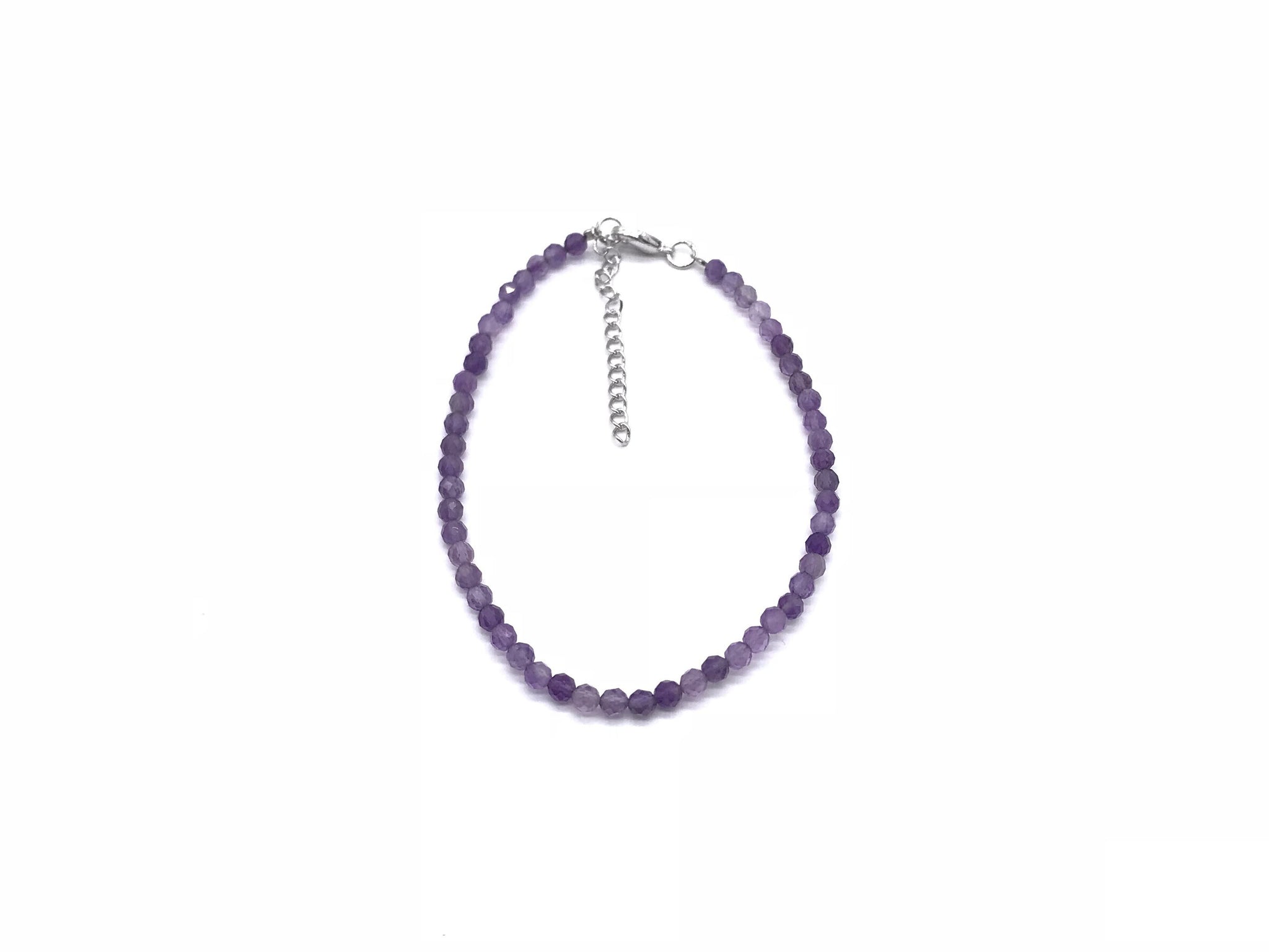 Amethyst Super Precision Cut Rounds 3mm Bracelet