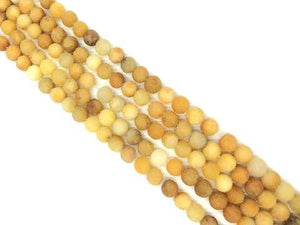 Matte Yellow Jade Round Beads 12Mm