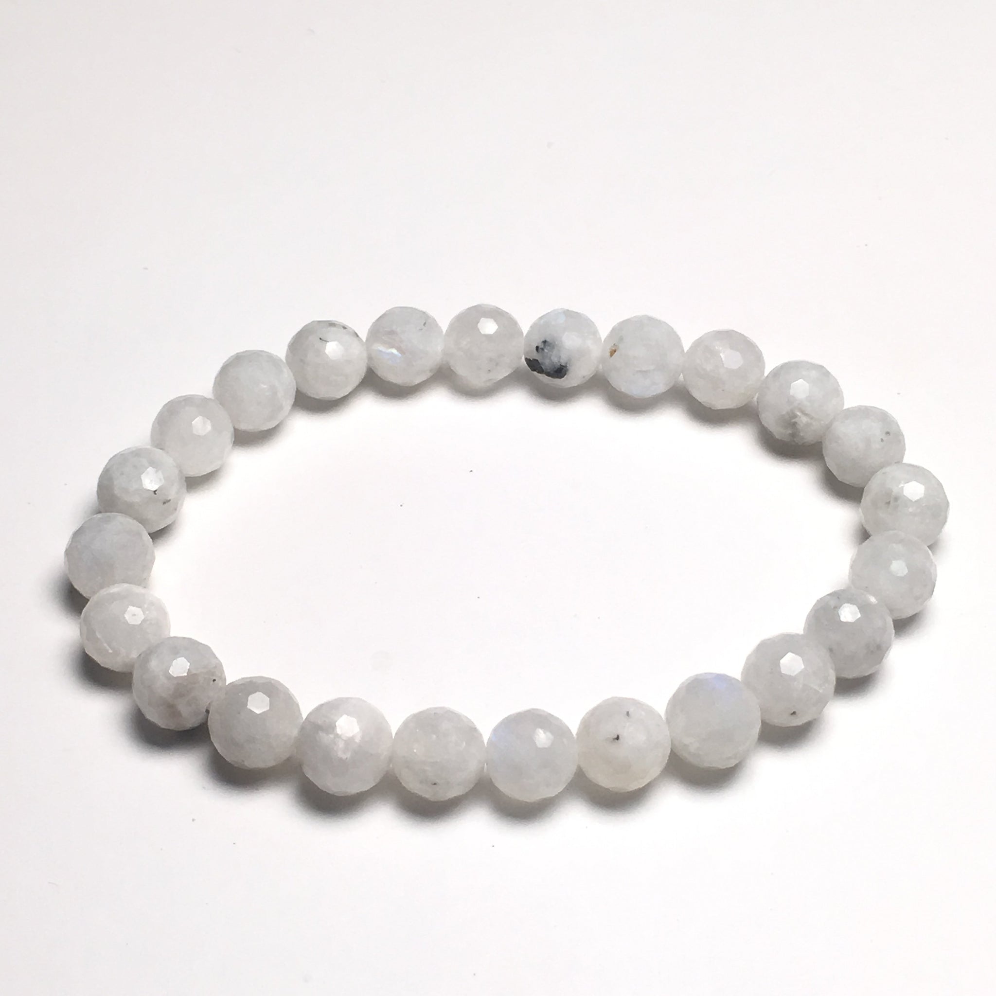 Rainbow Moonstone 8mm Faceted Beads Bracelet