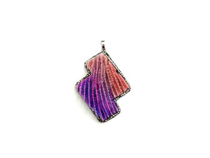 Treated Color Bamboo Coral Pink Purple Pendant 38X52Mm