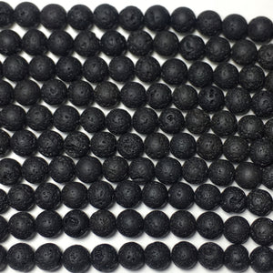 Lava Stone Black Round Beads 20Mm