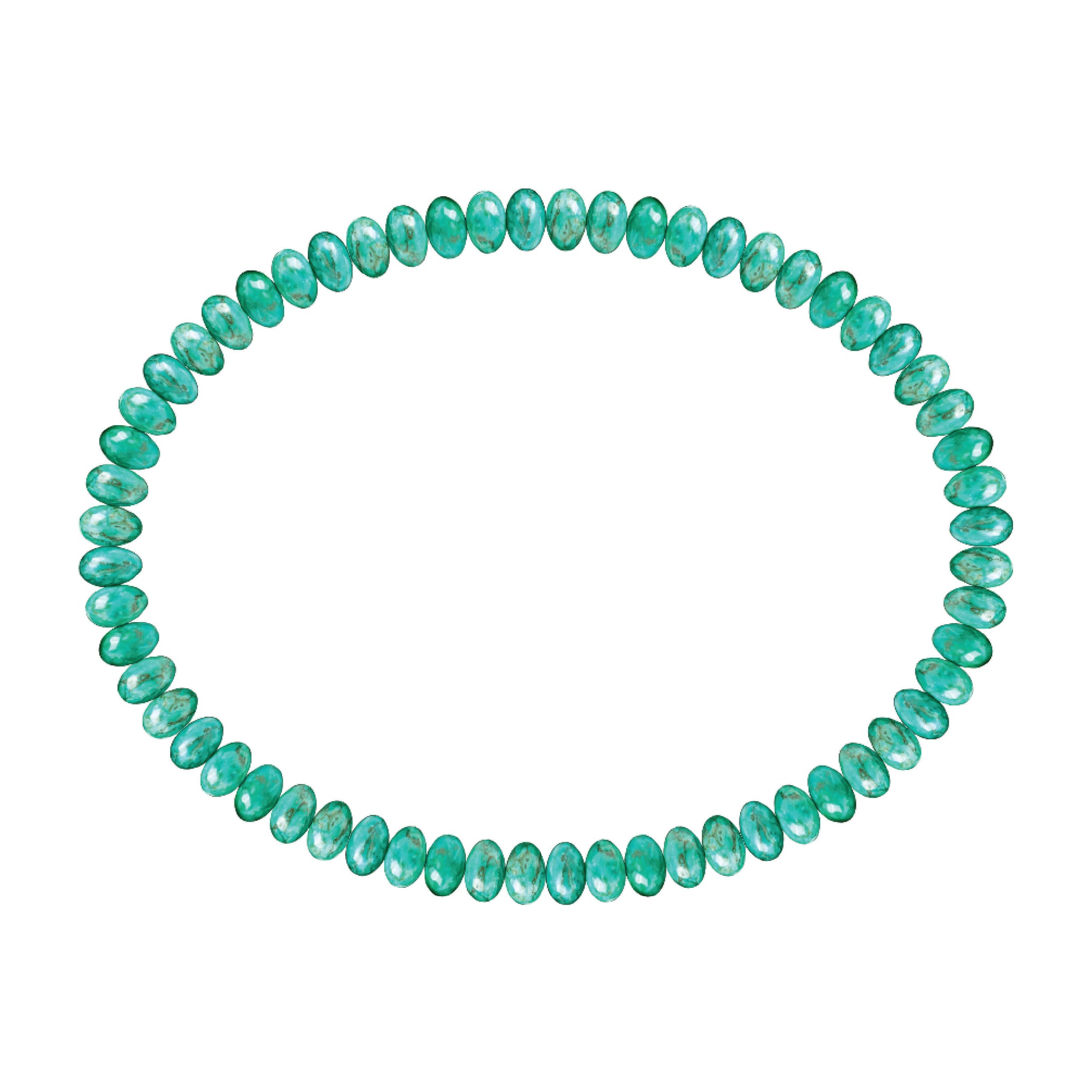 2X4MM Roundelle Turquoise Magnesite Stretch Anklet 9in