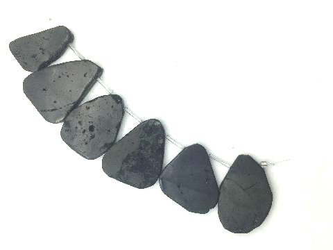 Agate Druzy Black Free Form 8 Inch 20X30-30X45Mm