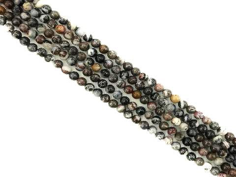 Black White Agate Round Beads 10Mm