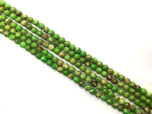 Impression Jasper Apple Green Ound Beads 8Mm