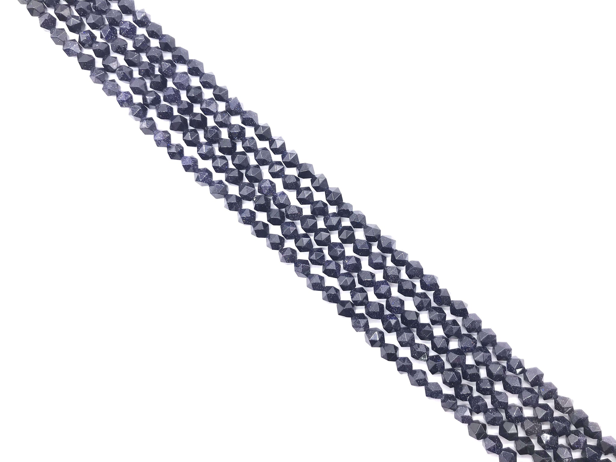 Blue Sand Stone Star Cut 10mm