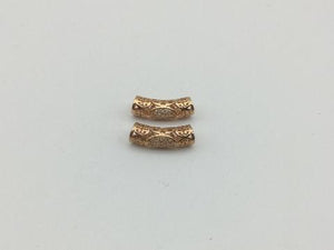 Zircon Rose Gold Metal Parts 7X21Mm