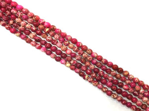 Impression Jasper Rose Ound Beads 12Mm