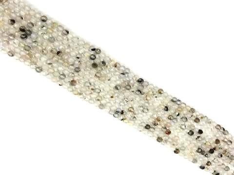 Flower Agate Faceted Round Beads 4Mm