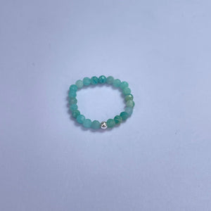 Amazonite Faceted Beads Ring 3mm