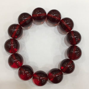 Synthetic Blood Amber Beads Bracelet 10mm