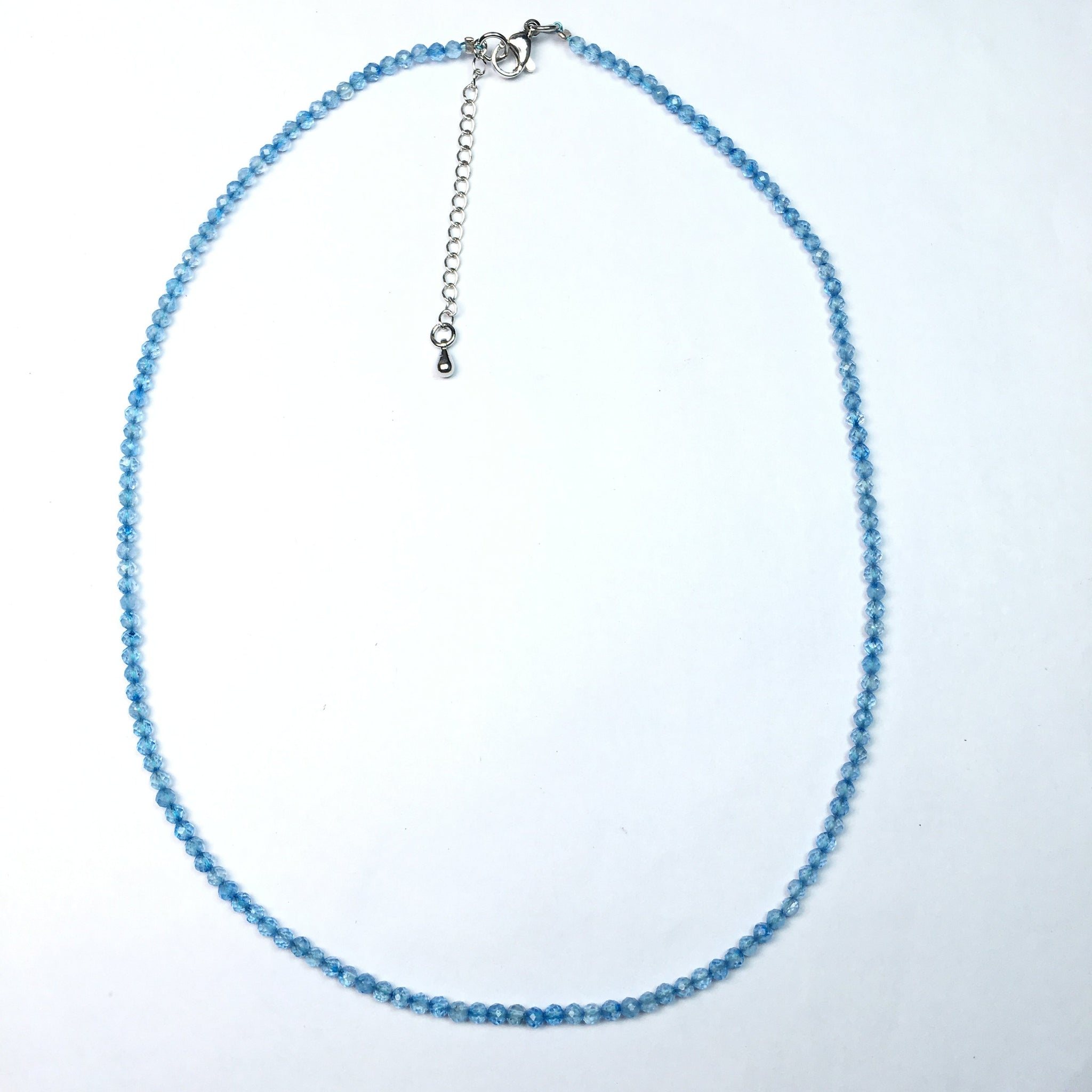 Blue topaz Super Precision Cut Rounds 2mm Necklace