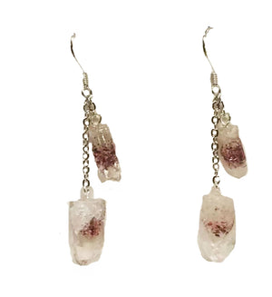 phantom quartz  with tiny clip Fashion Dangling Earrings