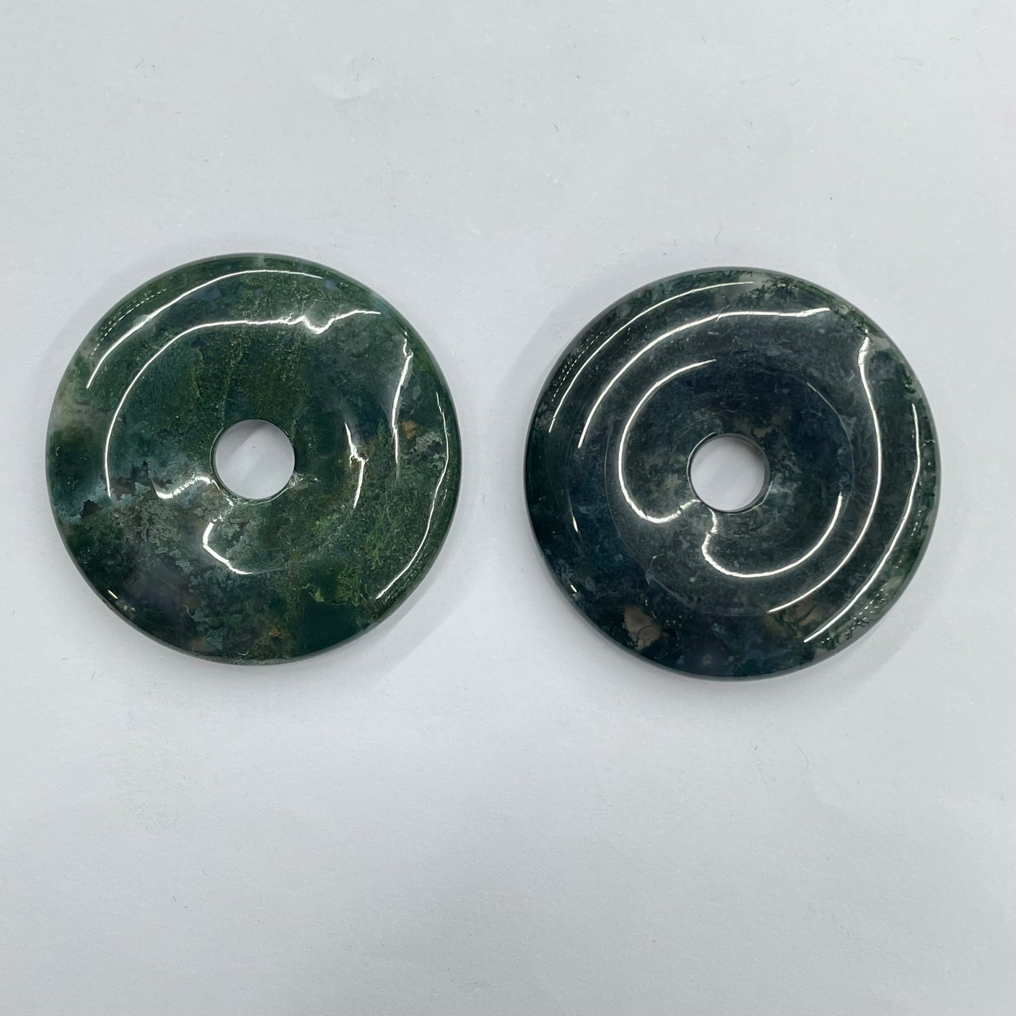 Moss Agate Donut 40mm