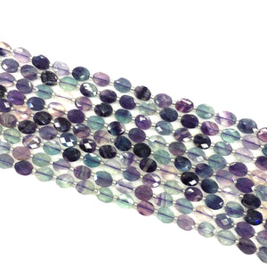 Fluorite Faceted flat oval 8X10mm