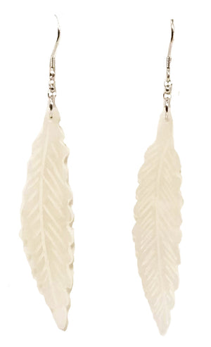 Mother of pearl Feather Earrings