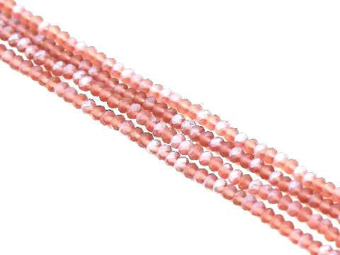Matte Thunder Polish Glass Crystal Ab Red Faceted Roundel 2X3Mm
