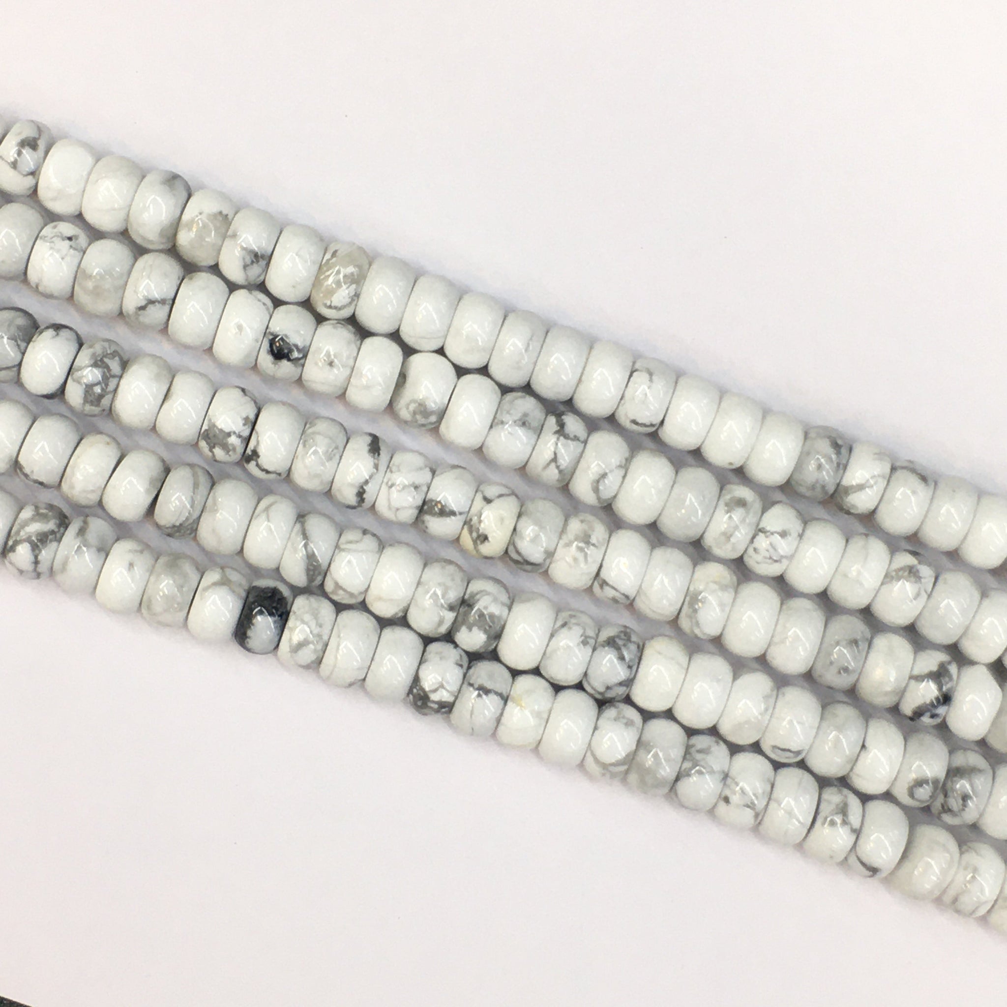 Howlite White Roundel 5X8mm