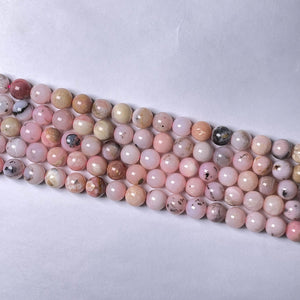 Peru Pink Opal AB Grade Round Beads 6mm