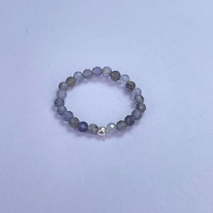 Iolite Faceted Beads Ring 3mm