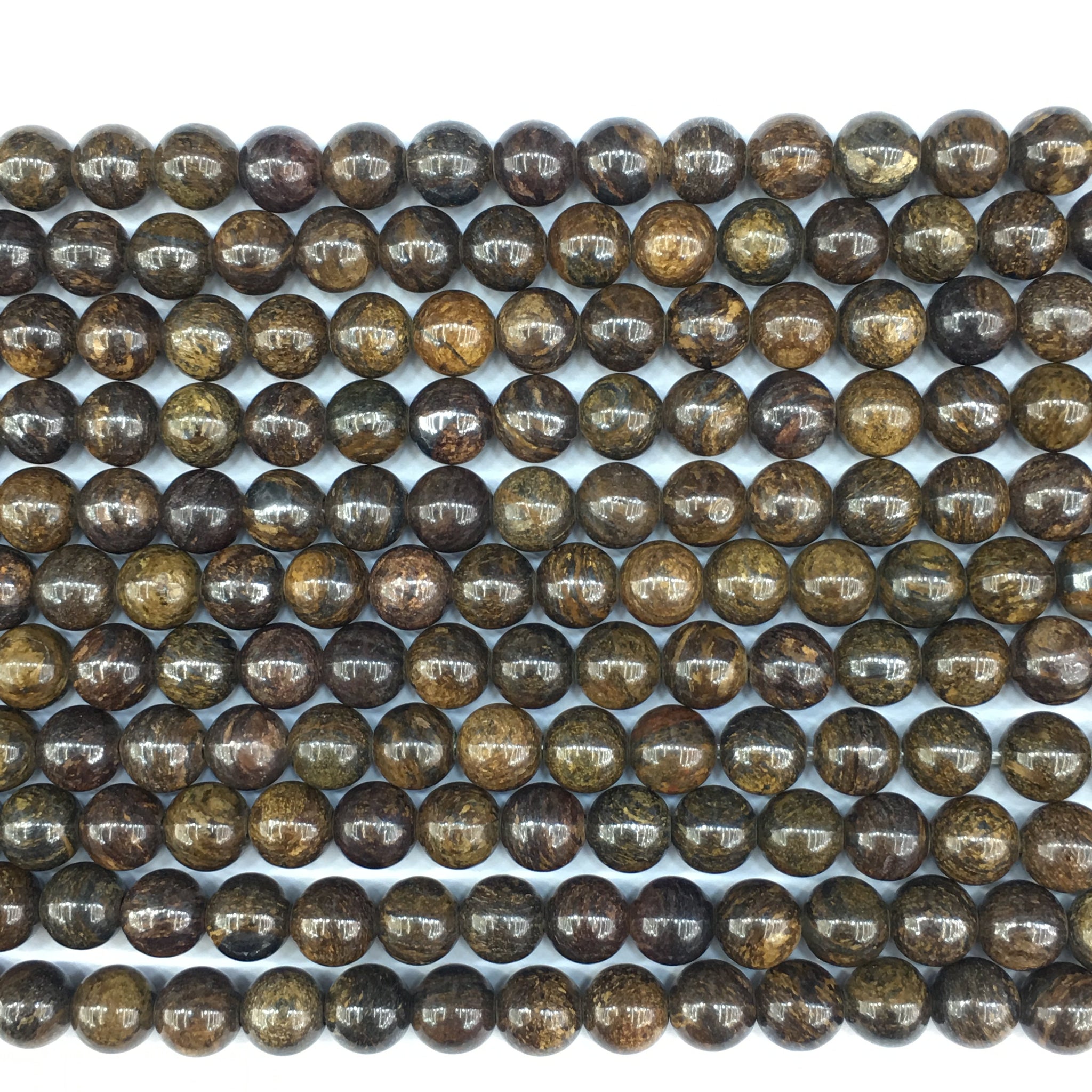 Bronzite Big Hole Round Beads 10mm