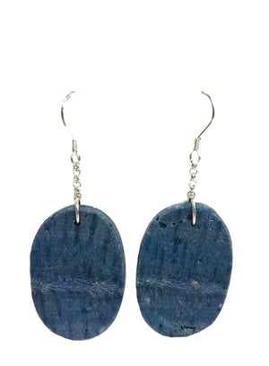 blue sponge coral Oval Earrings