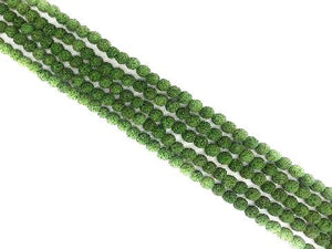 Lava Stone Ab Green Round Beads 8Mm