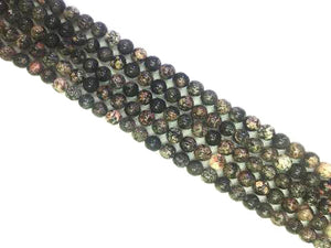 Black Leopard Skin Round Beads 4Mm