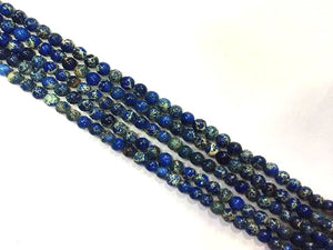 Impression Jasper Royalblue Ound Beads 12Mm