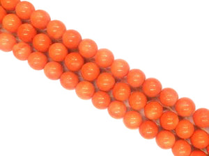 Bamboo Coral Orange Round Beads 8Mm