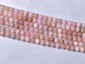 Peru Pink Opal A Grade Round Beads 4mm