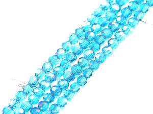 Thunder Polish Glass Crystal Blue Faceted Rounds 4Mm