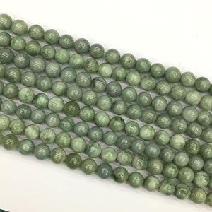 Burma Jade Glossy Dark Green Round Beads 10mm