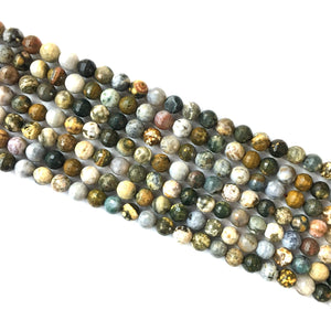 Ocean jasper Faceted Beads 8mm