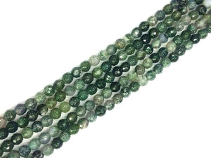 Moss Agate Faceted Rounds 8Mm