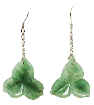 Green aventurine   Bell Flower Dangling Earrings