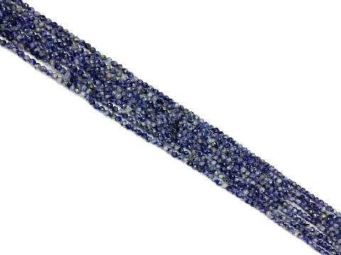 African Sodalite Faceted Rounds 3Mm