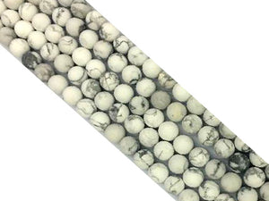 Matte Howlite White Round Beads 10Mm