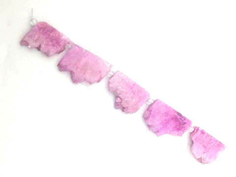 Agate Druzy Pink Free Form 8 Inch 25X35-30X40Mm