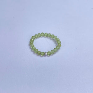 Peridot Faceted Beads Ring 3mm