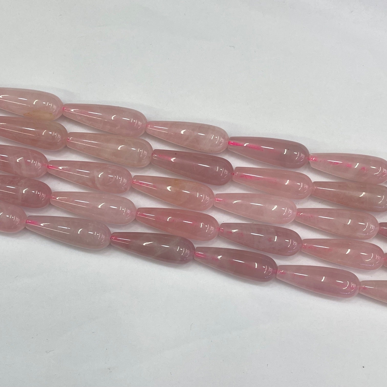 Rose Quartz Teardrop 10X30mm