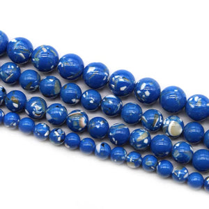 Dark Blue Shell Turquoise Round Beads 6mm