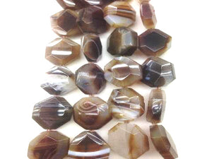 Color Agate Brown Faceted Free Form 20X30-30X45Mm
