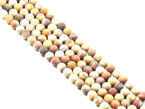 Matte Wooden Agate Round Beads 14Mm