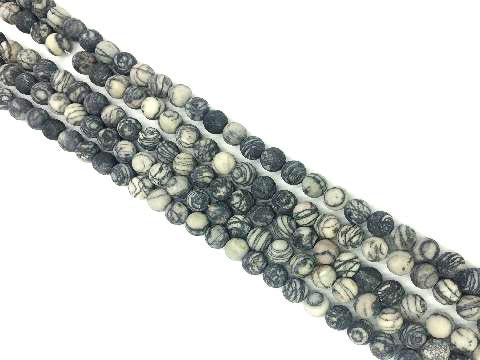 Spider Web Jasper Round Beads 6Mm